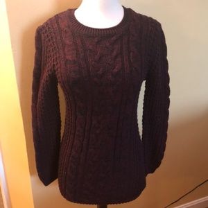 NWOT red/black cable knit sweater